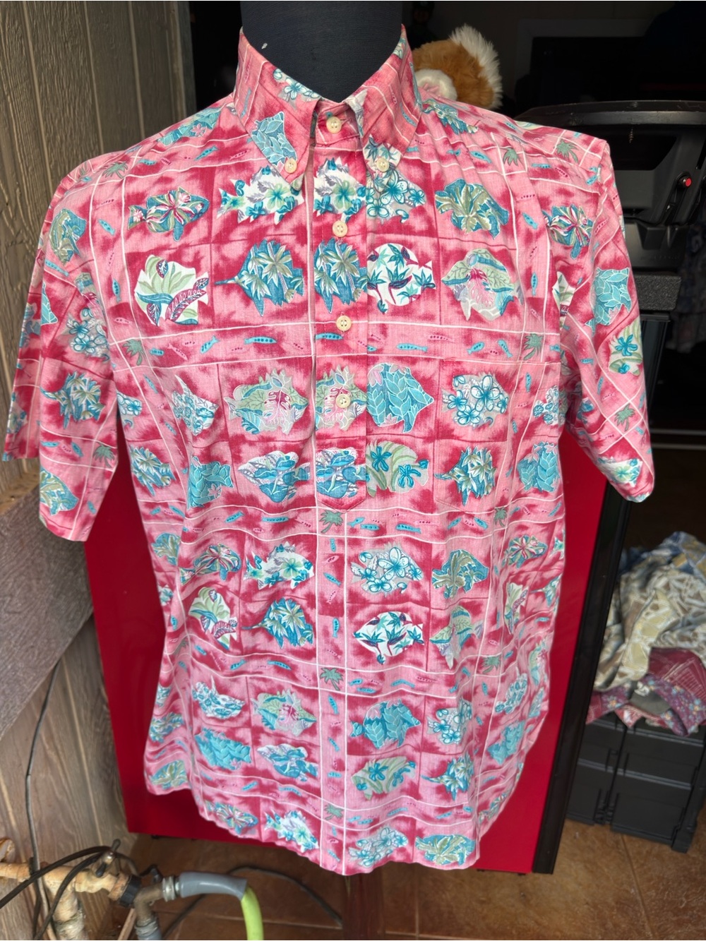 PreOwned Reyn Spooner Multicolored Hawaiian Print Pullover Men's Medium
